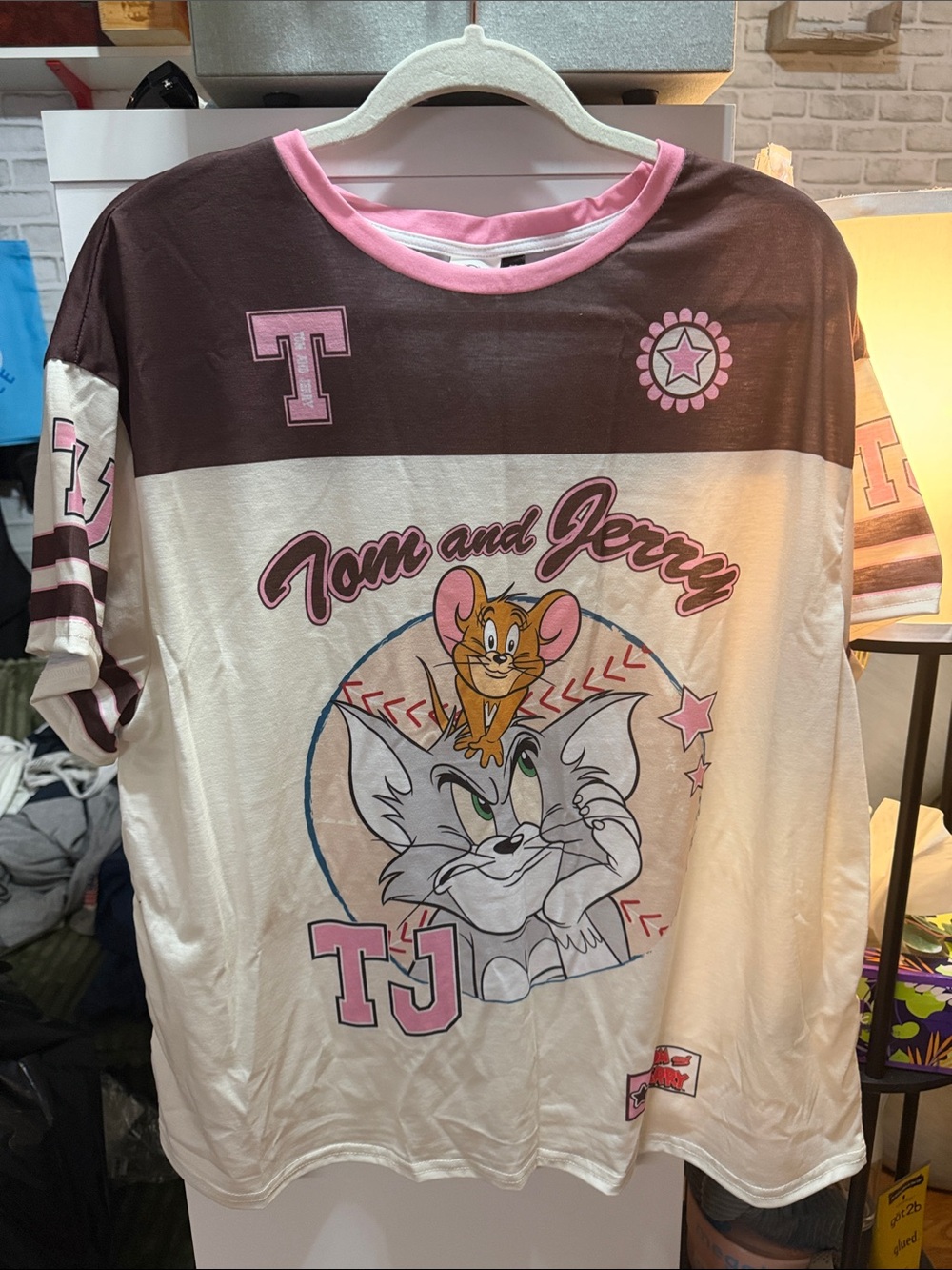 Tom and Jerry Kids' Graphic Tee - Pink & Brown